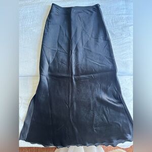 Arket Black Satin Women's Midi Skirt